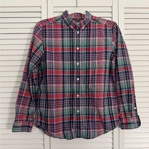 Polo Ralph Lauren Holiday Plaid Button Down Collared Shirt Christmas Sz L 14/16
